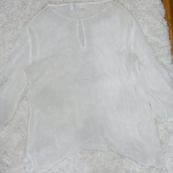 BEAUTIFUL - Chicos Womens Sheer Embroidered Blouse - Picture 7 of 7